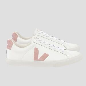 Veja Esplar logo leather sneakers in white babe